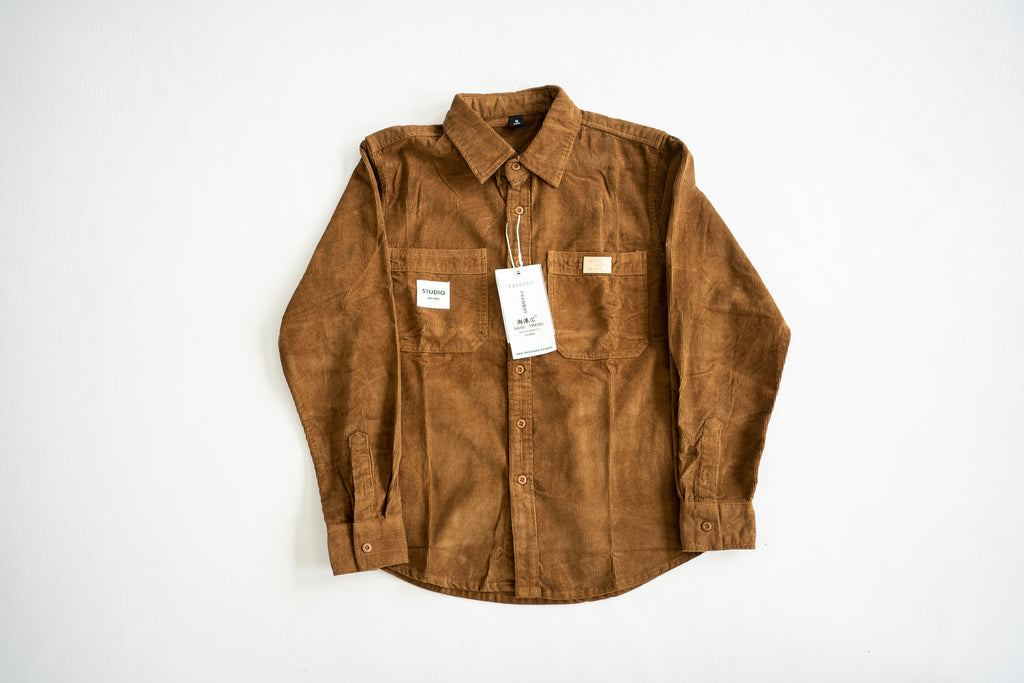 Studio Fine-Wale Corduroy Work Shirt - Tobacco