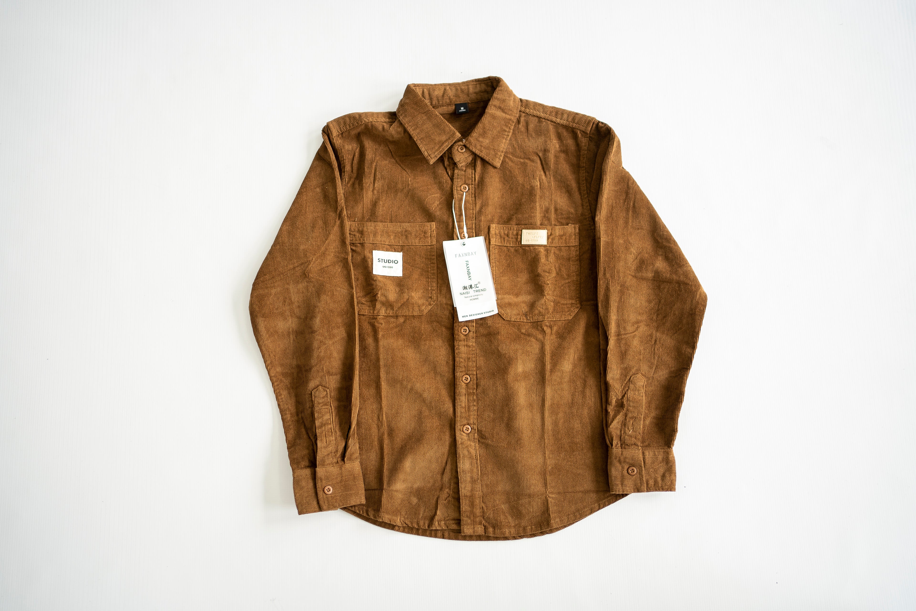 Studio Fine-Wale Corduroy Work Shirt - Tobacco