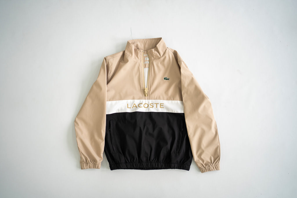 Lacoste Sport Quarter-Zip Tracksuit - Sand/Black/White