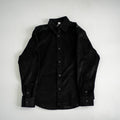 Premium Corduroy Long-Sleeve Snap Shirt - Midnight Black