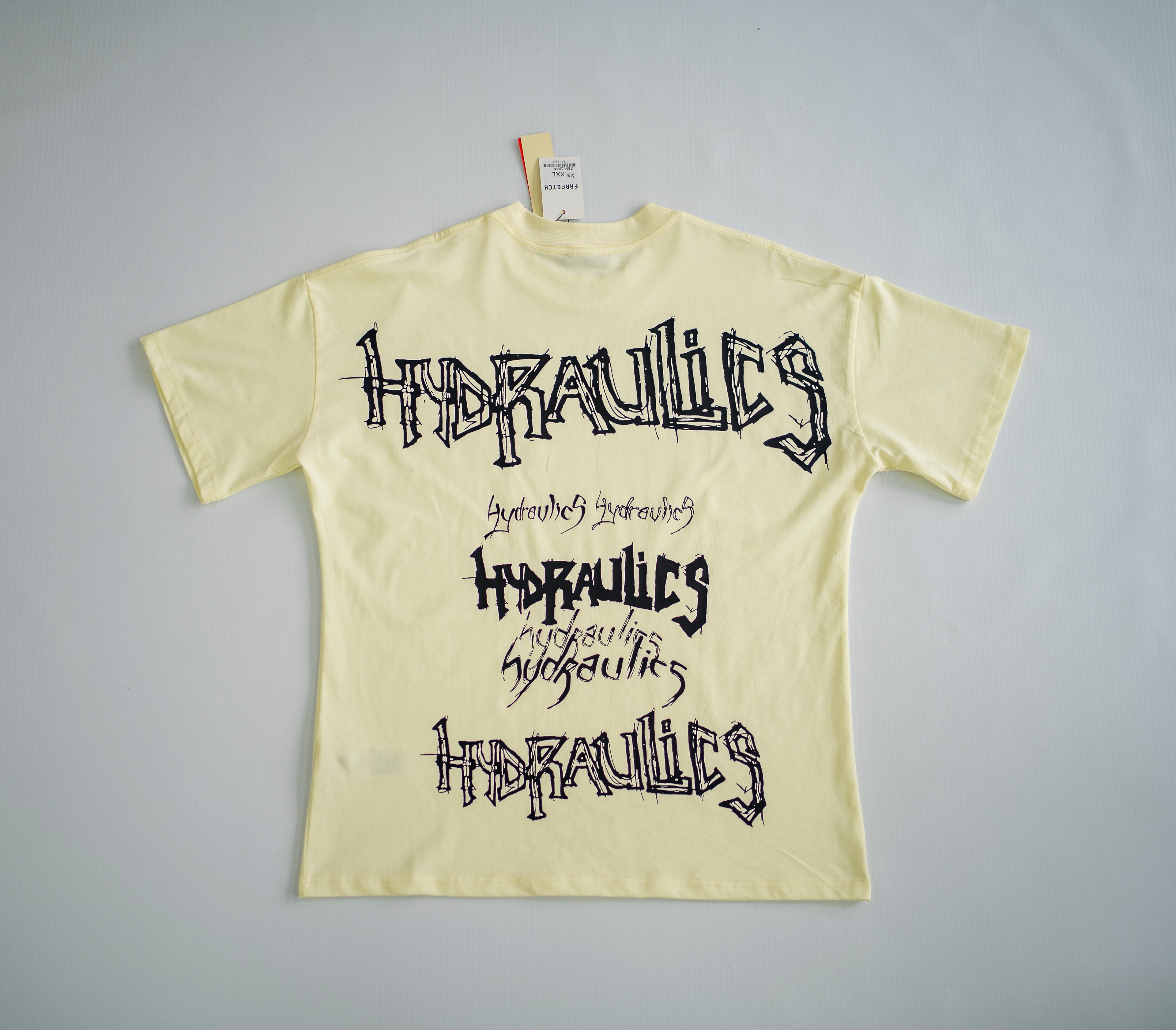 Hydraulics "Distorted Script" Heavyweight Tee - Pale Yellow
