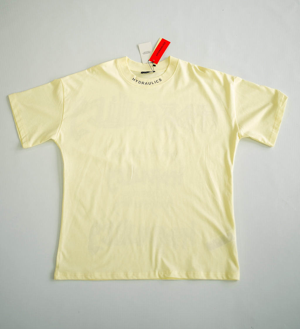 Hydraulics "Distorted Script" Heavyweight Tee - Pale Yellow