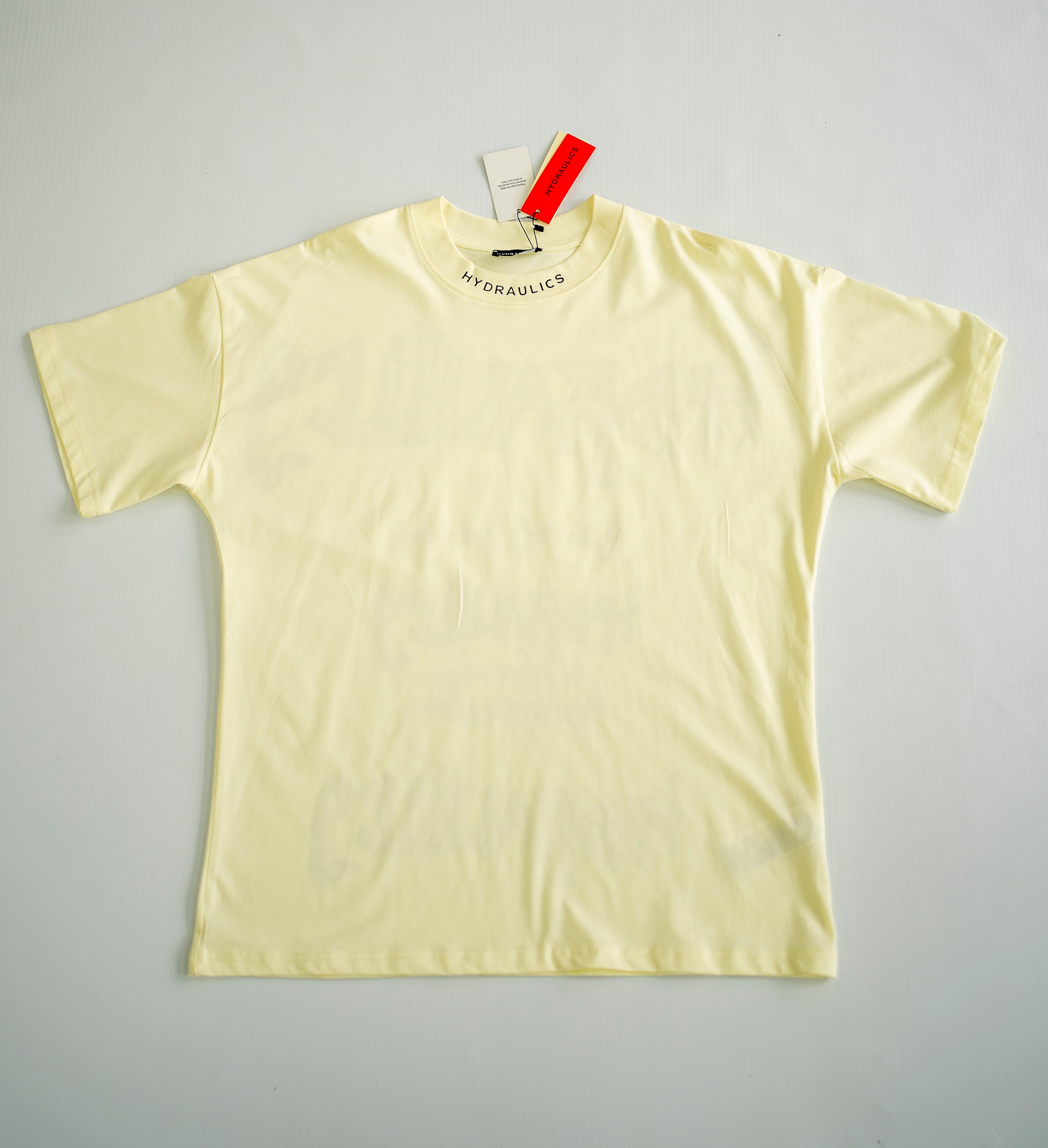 Hydraulics "Distorted Script" Heavyweight Tee - Pale Yellow