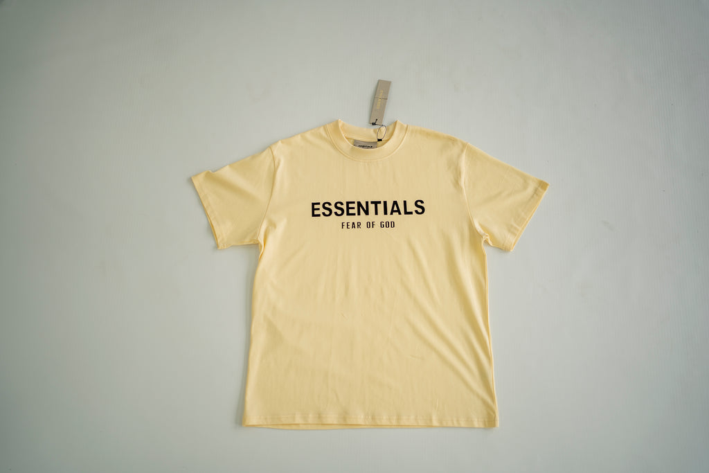 Essentials Fear of God Boxy Graphic Tee – Lemon/Pale Yellow