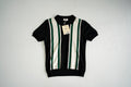 Vintage-Inspired Argyle Stripe Knit Polo