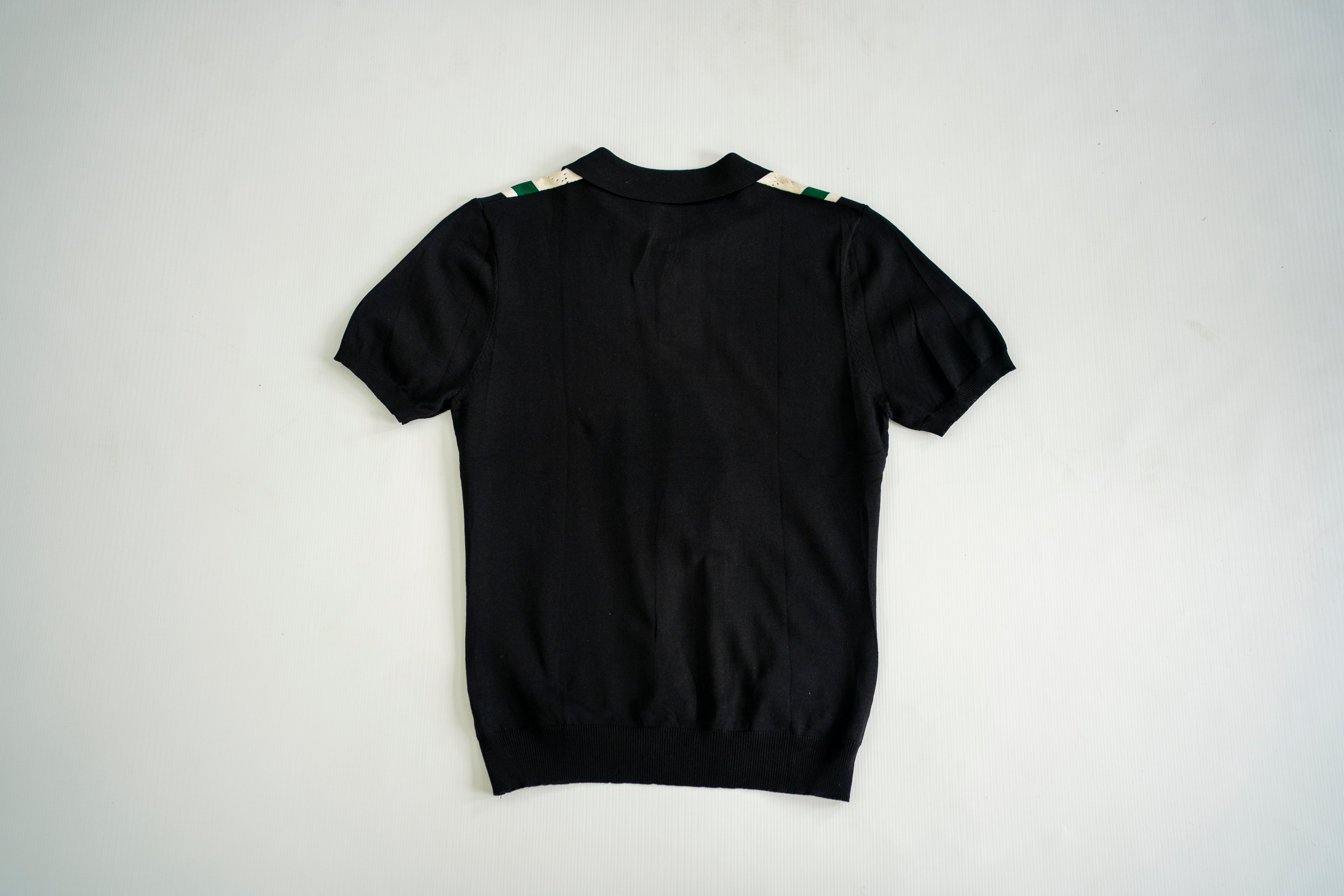 Vintage-Inspired Argyle Stripe Knit Polo