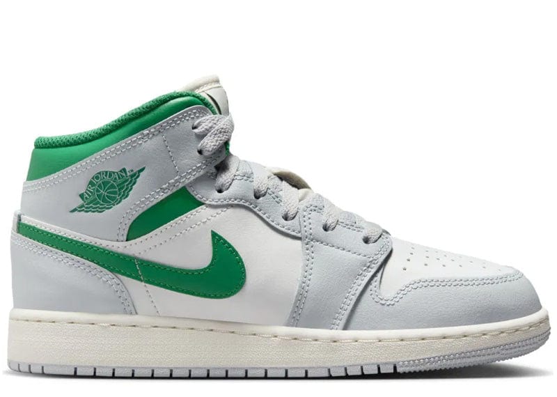 Jordan 1 Mid White Pure Platinum Pine Green
