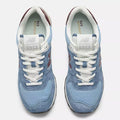 New Balance 574 in a cream blue and red